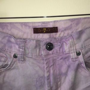 7 for all mankind purple tie-dye jeans